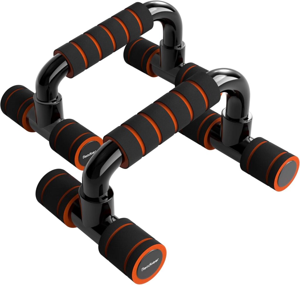 READAEER Push Up Bars with Cushioned Foam Grip for Home Exercise.