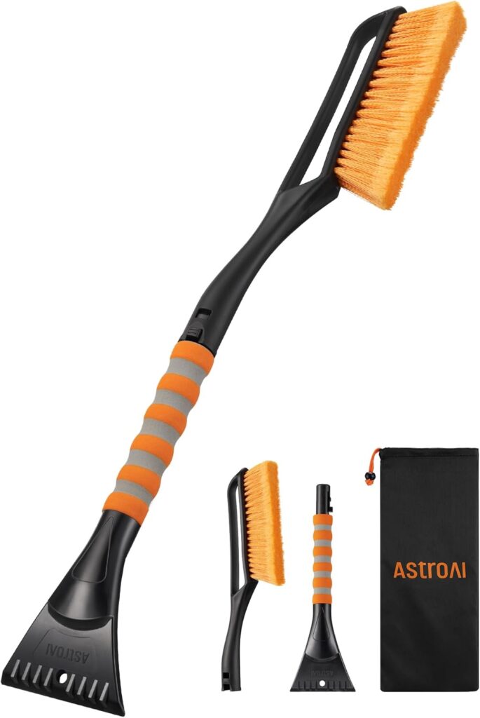 AstroAI 27" Snow Brush and Ice Scrapers for Car Windshield, Detachable Snow Scrapers with Ergonomic Foam Grip for Cars, Trucks, SUVs (Heavy Duty ABS,...
